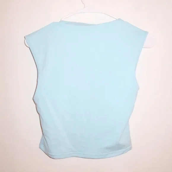 Finesse Baby Blue Jersey Cut Out Top - Picture 3 of 3